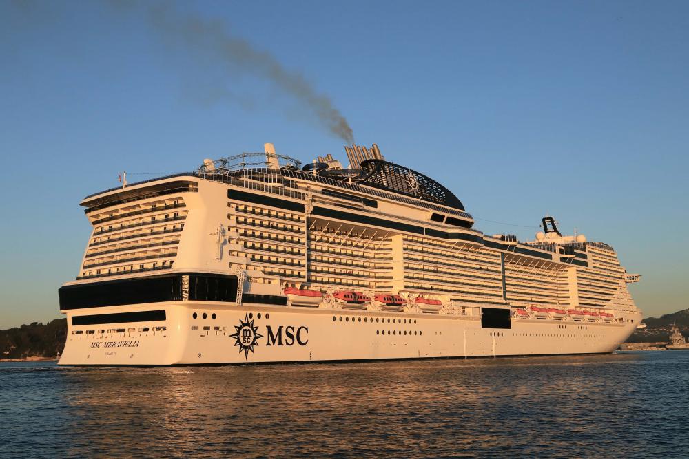 Le MSC Meraviglia dérouté à Toulon pour cause de vent à Marseille (source Mer et Marine)